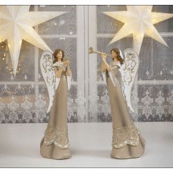 Engel med snefnug og trompet 